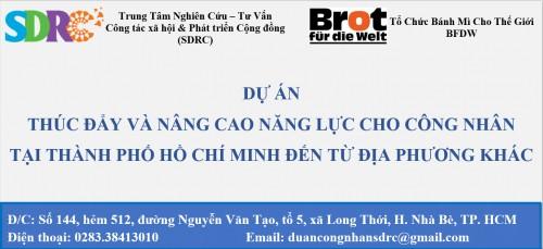 DỰ ÁN “THÚC ĐẨY NÂNG CAO NĂNG LỰC CHO NGƯỜI LAO ĐỘNG TẠI TP. HỒ CHÍ MINH ĐẾN TỪ ĐỊA PHƯƠNG KHÁC”